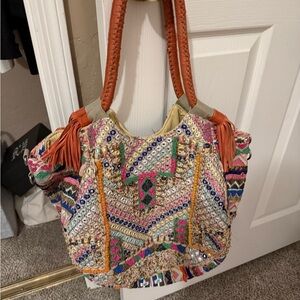 Bead & Mirror Hobo Bag One of a Kind